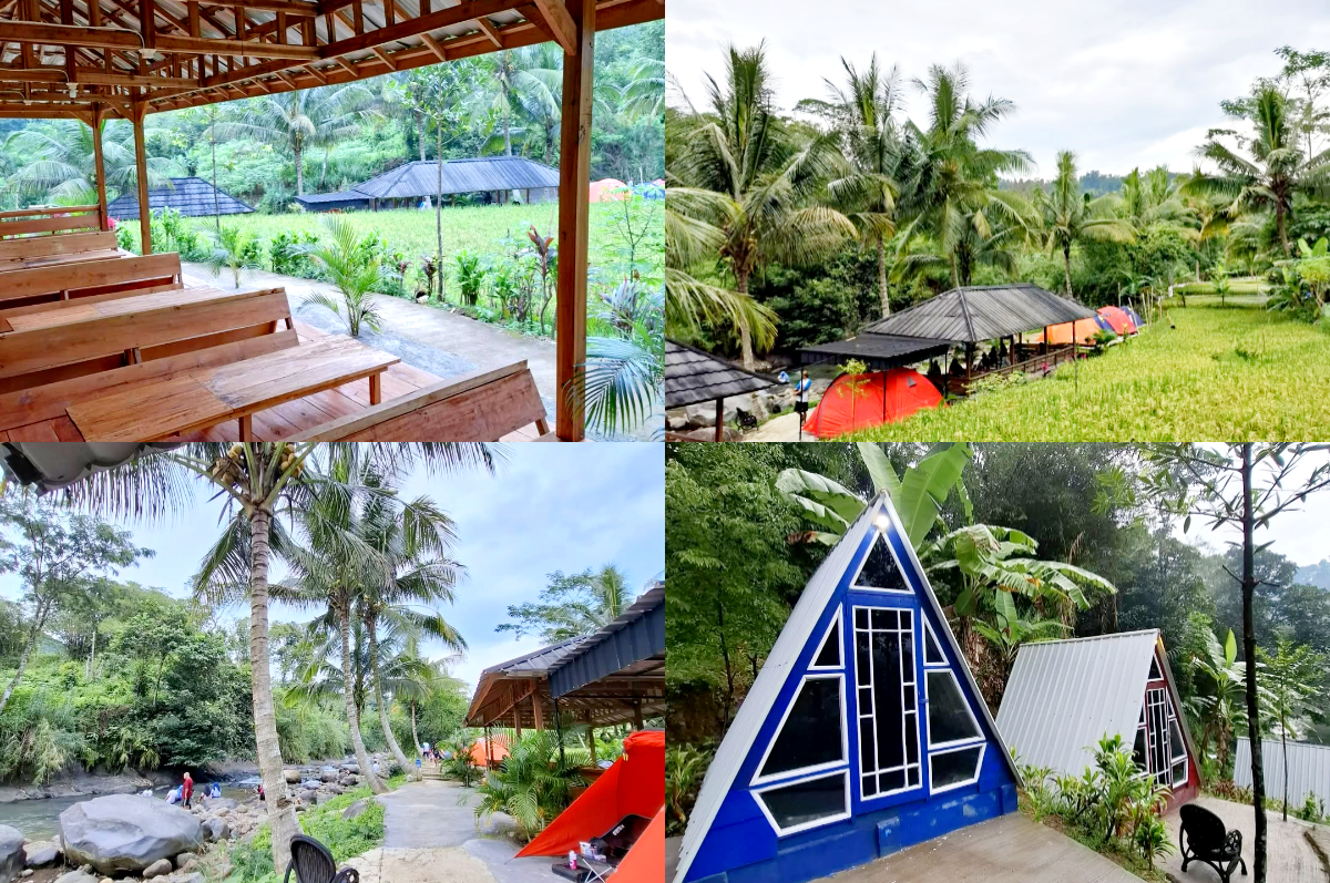 Deru Air Resto and Camp Ground, wisata keluarga dengan view sawah dan sungai yang aman untuk anak-anak.