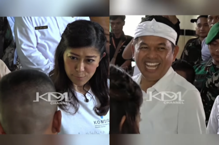 Gubernur Jawa Barat Dedi Mulyadi dan Menteri Komdigi Meutya Hafid saat mengunjungi Menarmed) 1/Sthira Yudha Kostrad di Purwakarta.