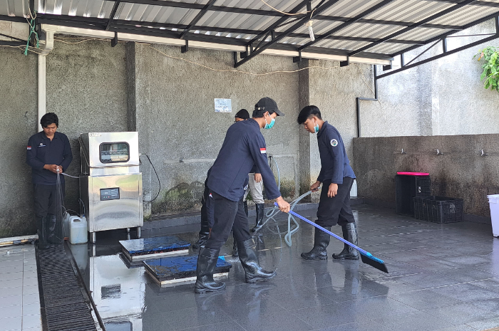 Kondisi terkini Satuan Pelayanan Pemenuhan Gizi atau SPPG Tanah Sareal Sukadamai yang dikelola Yayasan Bina Insani pada Jumat (16/5/2025).