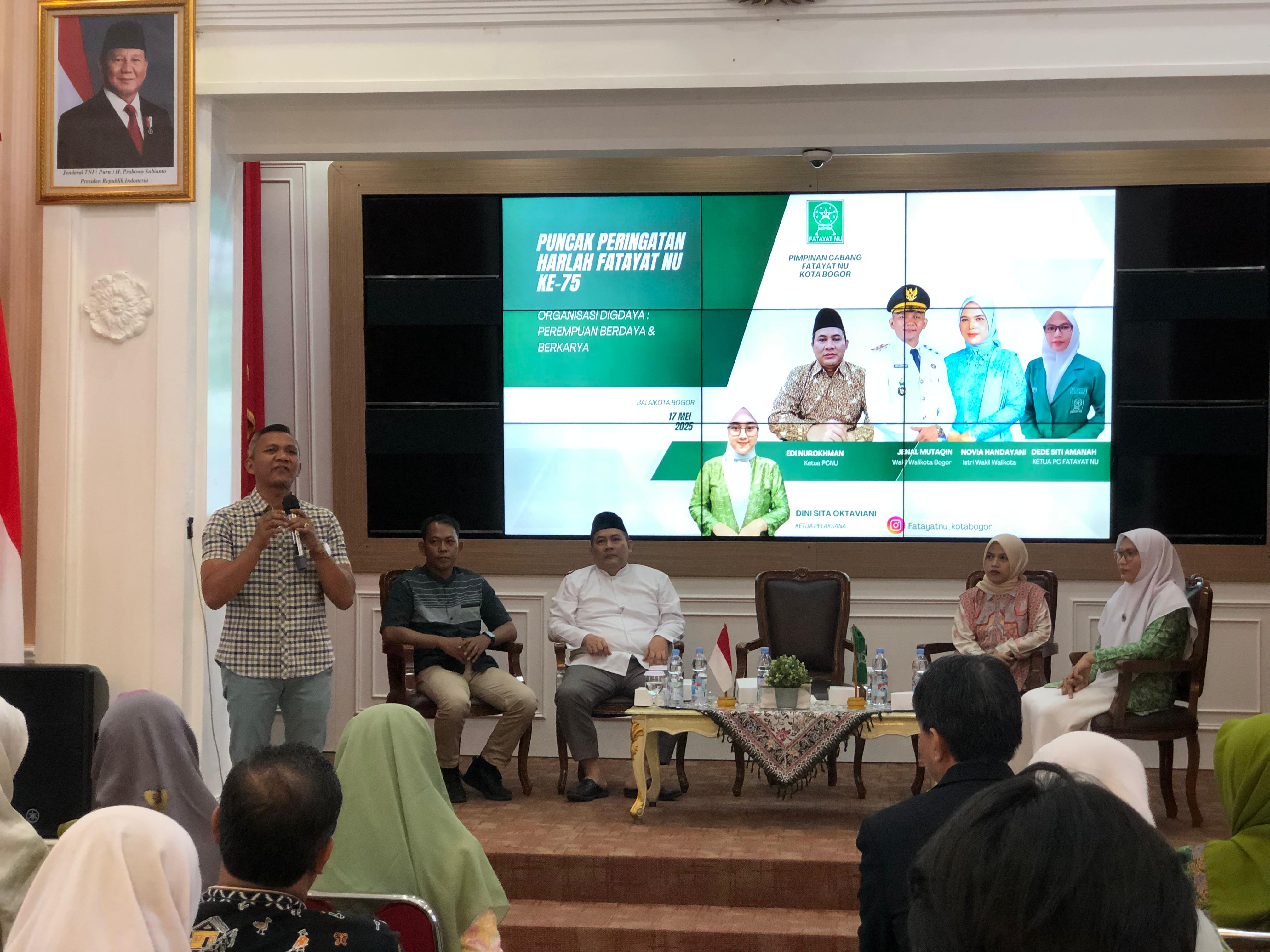 Pengurus NU Kota Bogor, menggelar puncak peringatan Harlah ke-75 tahun, Sabtu (17/5/2025).