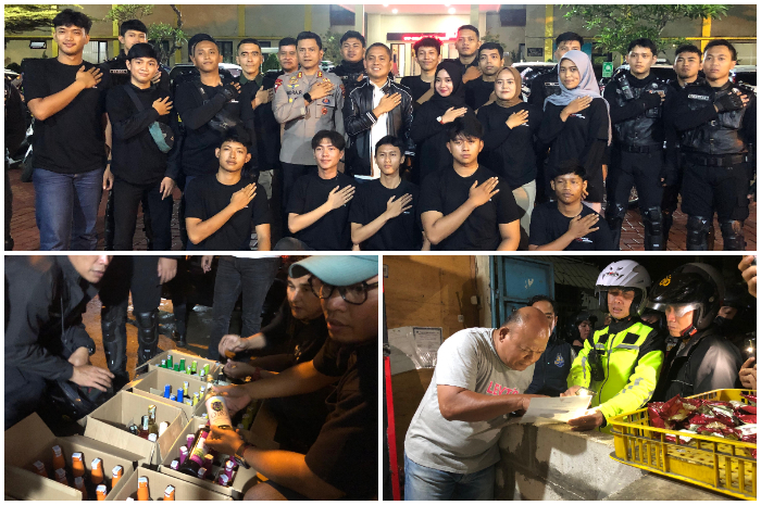 Polresta Bogor Kota anak-anak muda yang tergabung dalam tim Sahabat Raimas Presisi melakukan patroli malam.