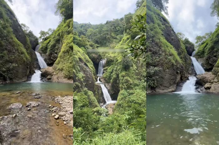 Pesona  Curug Jagapati di Garut Selatan.