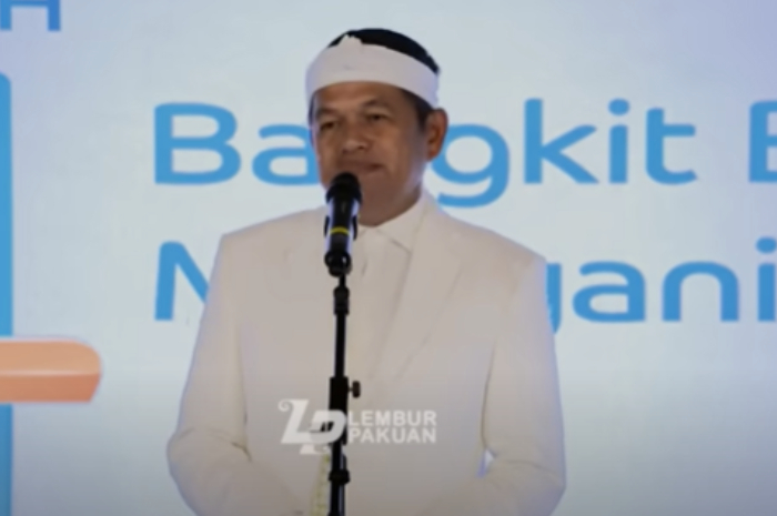 Gubernur Jawa Barat Dedi Mulyadi saat hadir di saat acara ulang tahun BJB.