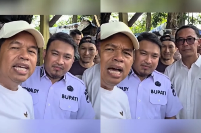 Gubernur Jawa Barat Dedi Mulyadi bersama Bupati Subang Reynaldi Putra Andita di lokasi pembongkaran.&nbsp;