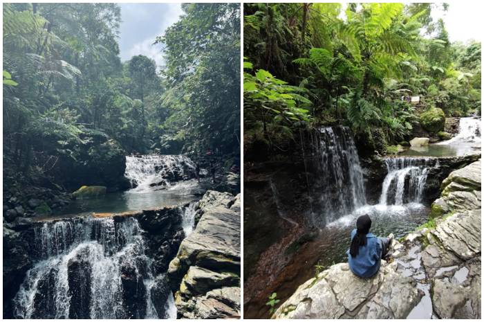 Keindahan pemandangan di Curug Pangeran Pamijahan, Kabupaten Bogor.