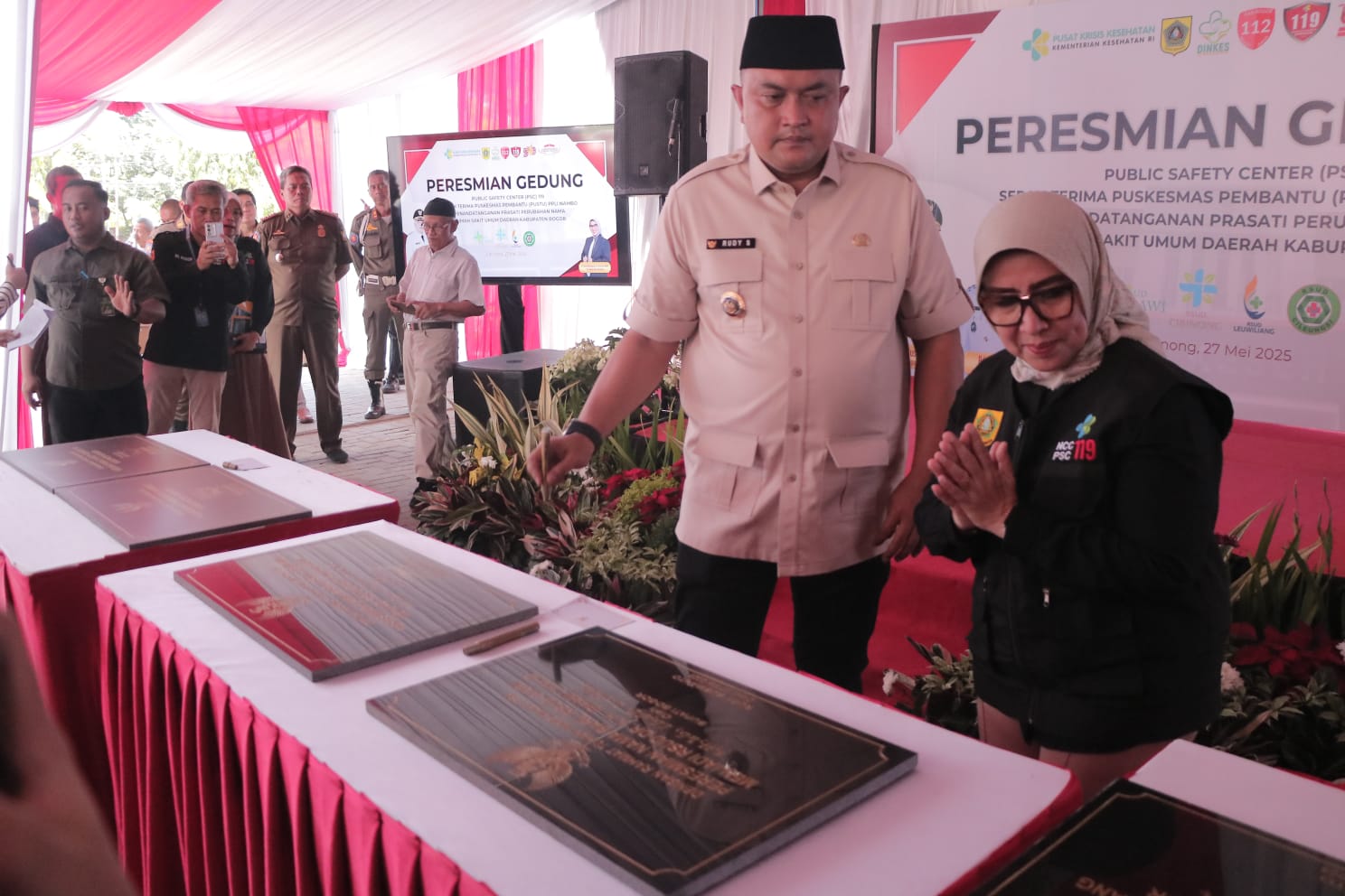 Bupati Bogor, Rudy Susmanto meresmikan Kantor Publik Safety Center atau PSC 119, Cibinong, Kabupaten Bogor, Selasa (27/5/2025).