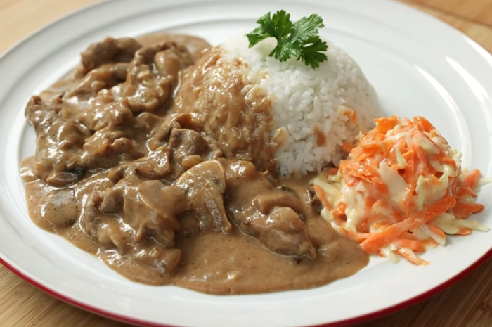 Resep  Creamy beef mushroom