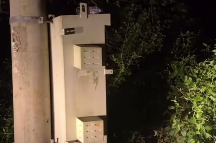 Gardu PLN di Tanjungsari, Kabupaten Bogor menjadi sasaran maling kabel.
