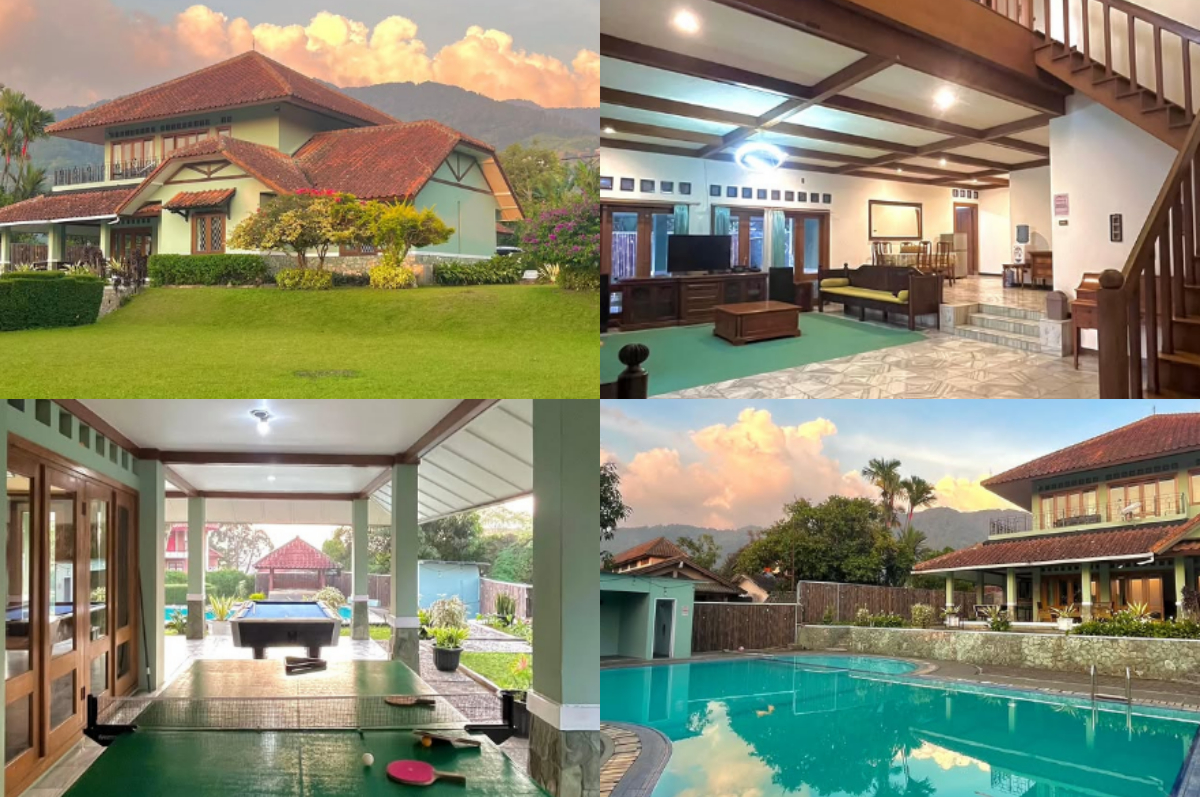 Villa Harmonia berkapasitas besar di Puncak, Bogor.