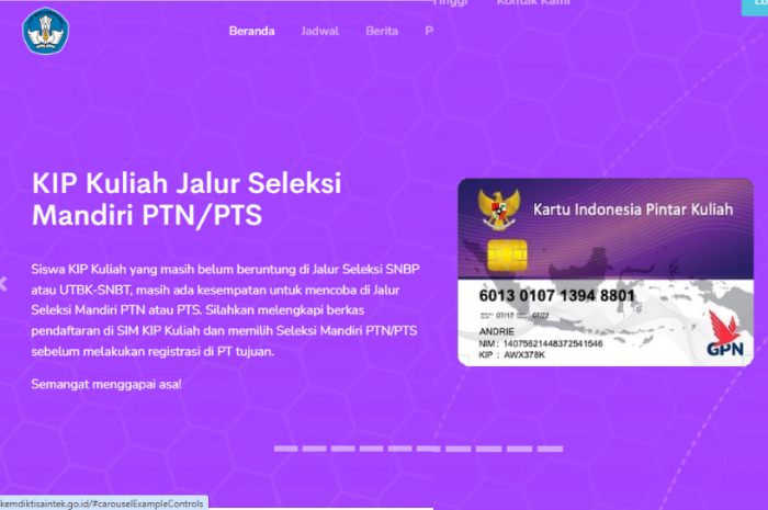 KIP Kuliah jalur mandiri 2025