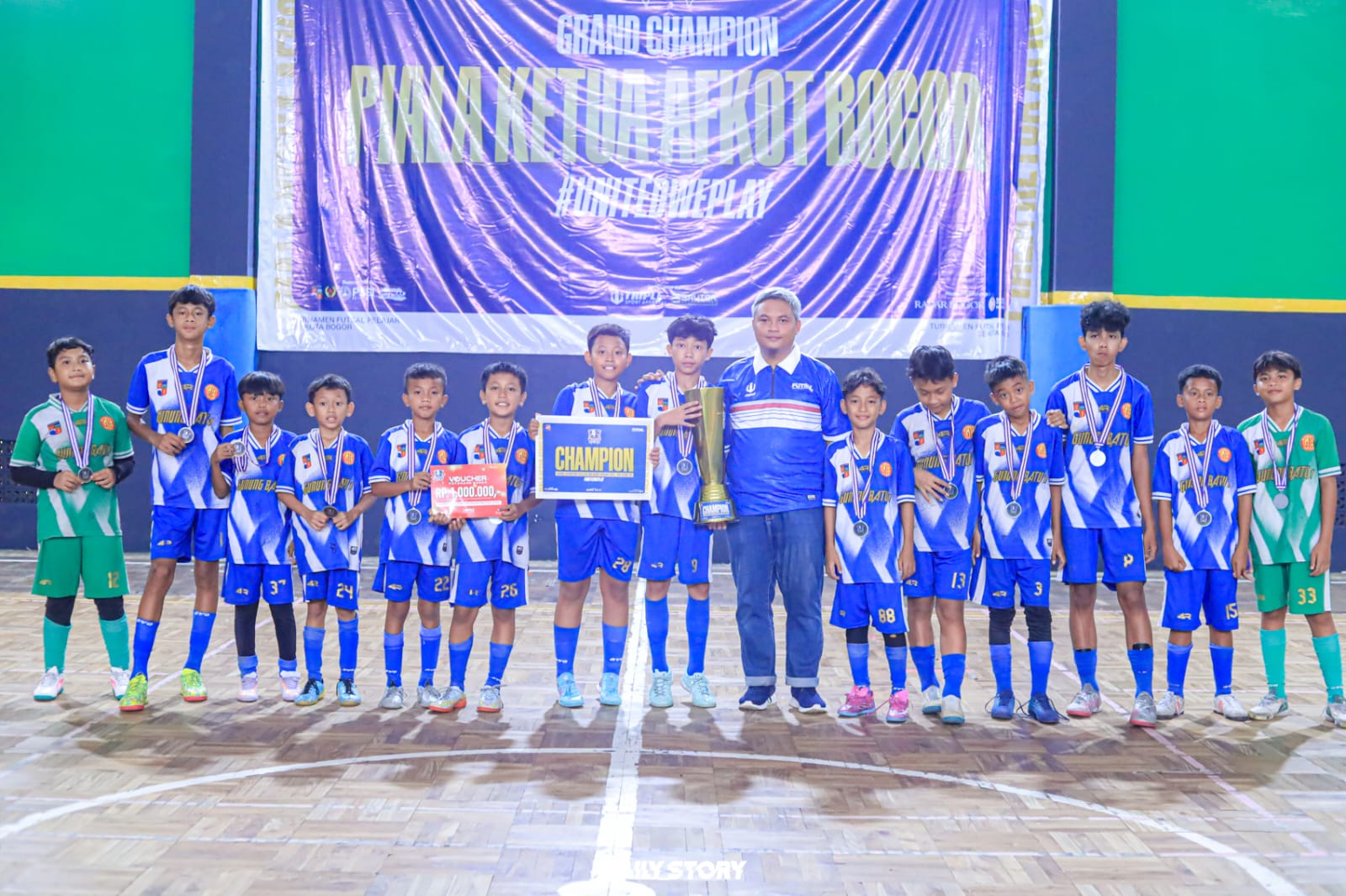 Babak Grand Champion Piala AFKOT Kota Bogor 2025 berlangsung seru di Gedung Olahraga Hidayat Syarief BBS, Minggu (1/6/2025).
