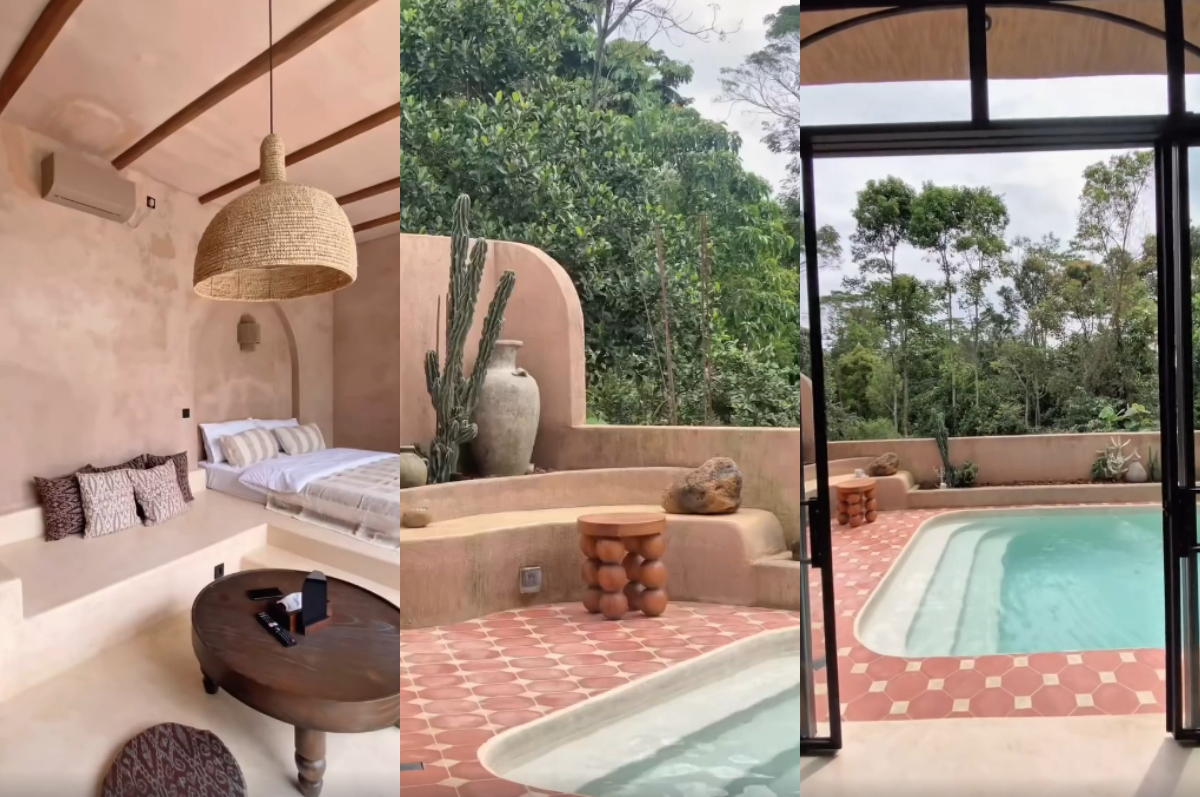 Alia Villa Type A, penginapan baru yang estetik di Bogor, villa tipe ini kapasitasnya 4 orang.