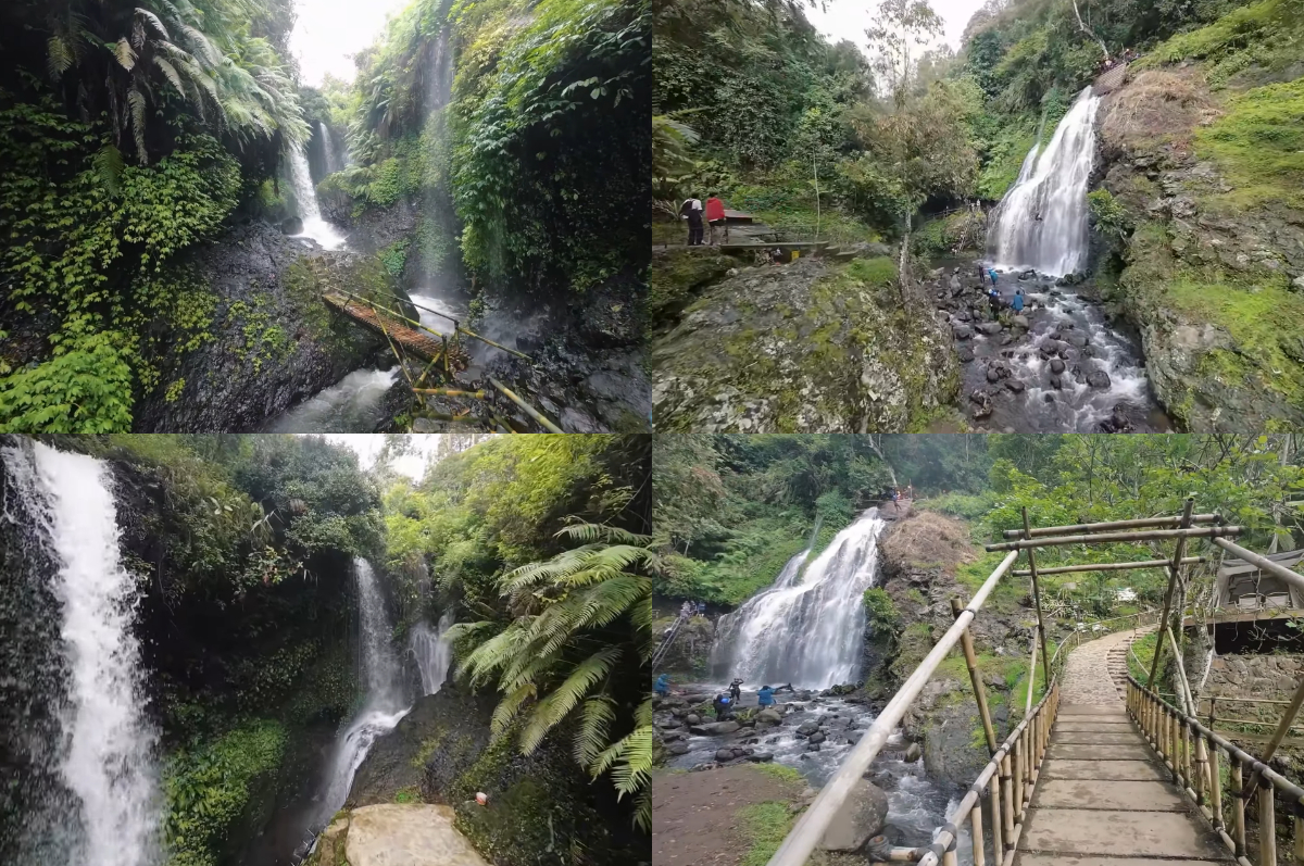 Pesona Curug Tilu Leuwi Opat di Bandung.