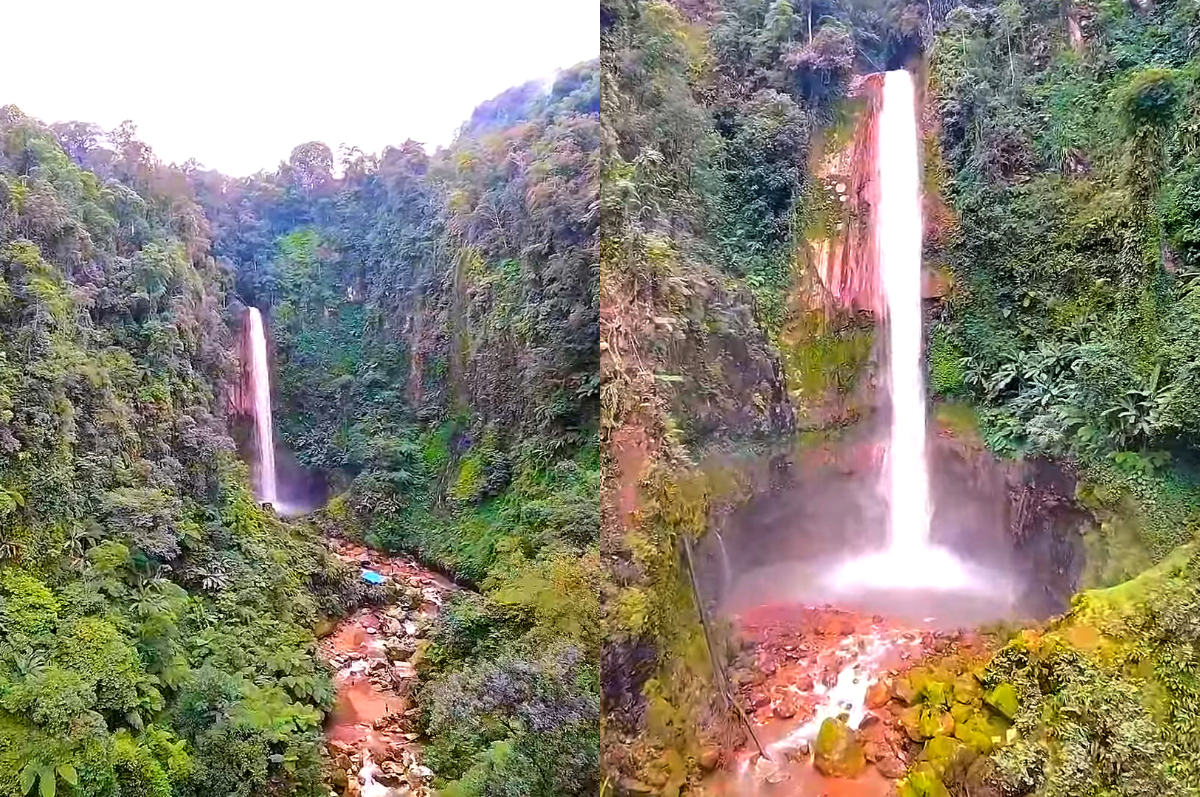 Wisata alam Curug Seribu di Pamijahan Bogor.