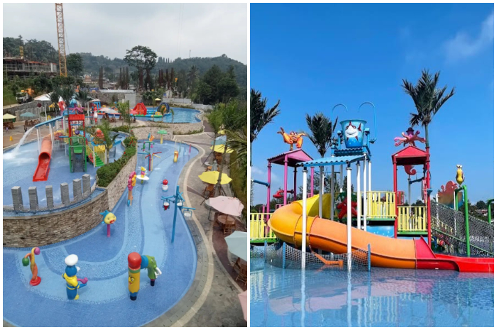 Suasana di dalam kawasan Bunga Waterpark Puncak Bogor