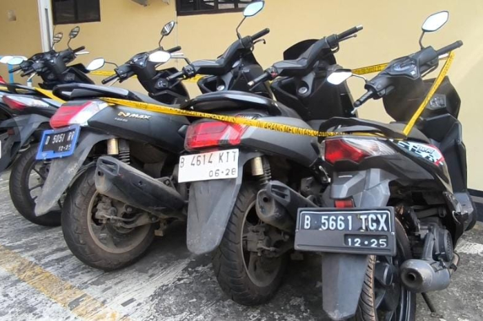 Sejumlah sepeda motor yang diamankan Polsek Cileungsi dari pelaku curanmor.