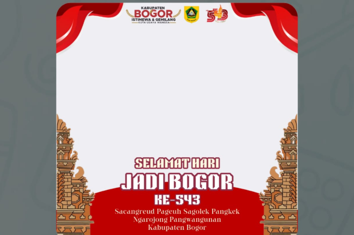 Pemkab Bogor imbau warga Bogor memasang twibbon resmi Hari Jadi Bogor ke-543 sebagai wujud kebanggaan dan semangat kebersamaan dalam memperingati momen penting.