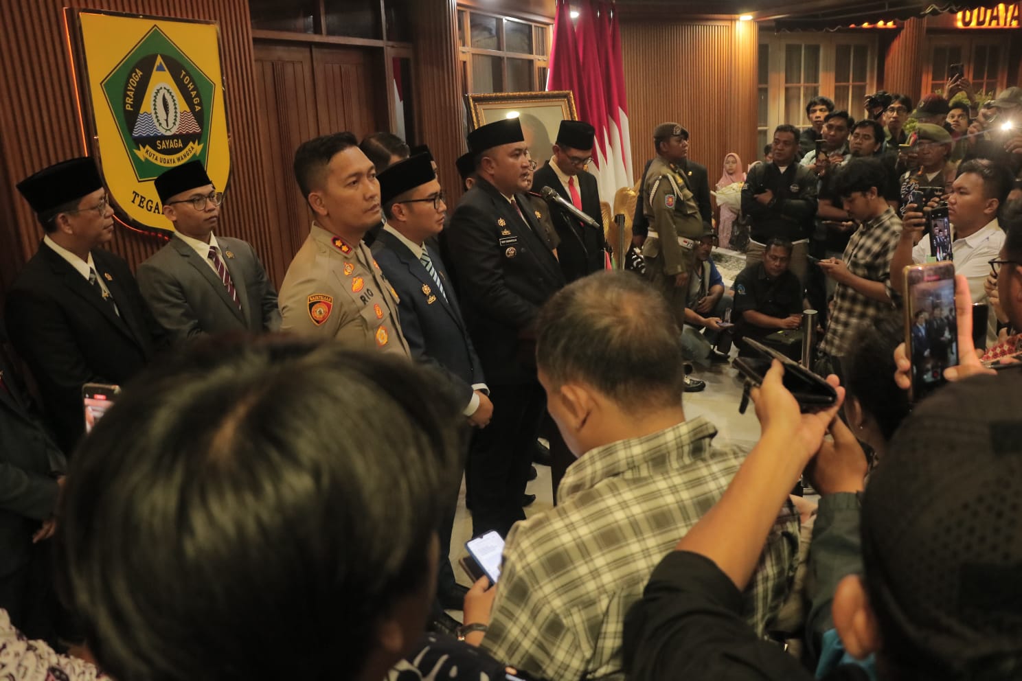 Bupati Bogor, Rudy Susmanto usai pelantikan pejabat eselon II di Aula Soekarno-Hatta, Pendopo, Cibinong, Kabupaten Bogor, Selasa (3/6/2025).