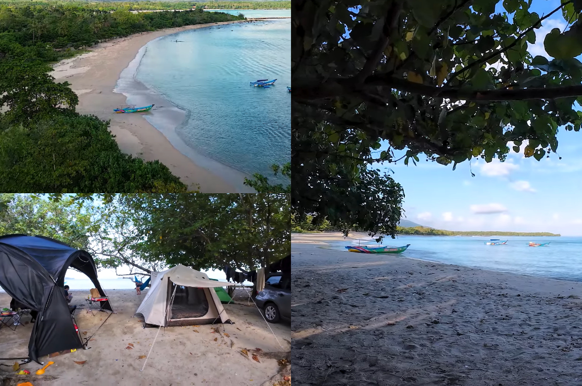 Camping seru di Pantai Daplangu, Pandeglang, Banten.