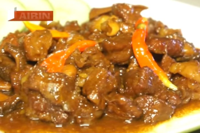 Tumis daging kambing saus rica