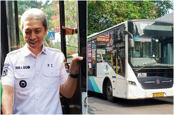 Wali Kota Bogor Dedie A Rachim saat peresmian Transjakartadi Kota Bogor.