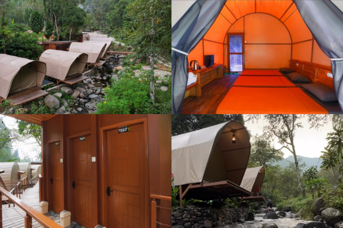 Liburan seru menginap di Glamping Taman Kopi Guntang Pangalengan.