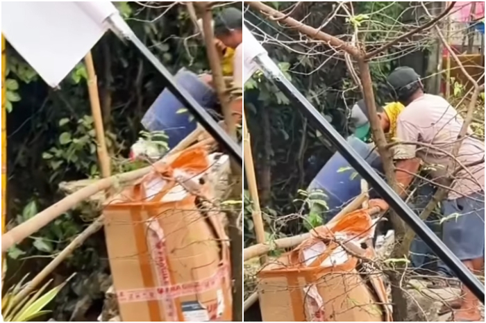 Viral video warga diduga membuang sampah ke aliran Sungai Cileungsi Kabupaten Bogor.