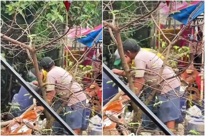 Viral video warga diduga membuang sampah ke aliran Sungai Cileungsi.