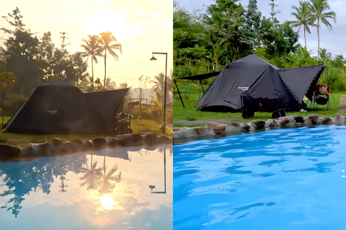 Liburan seru camping sambil berendam air panas di Warung Kungkum.