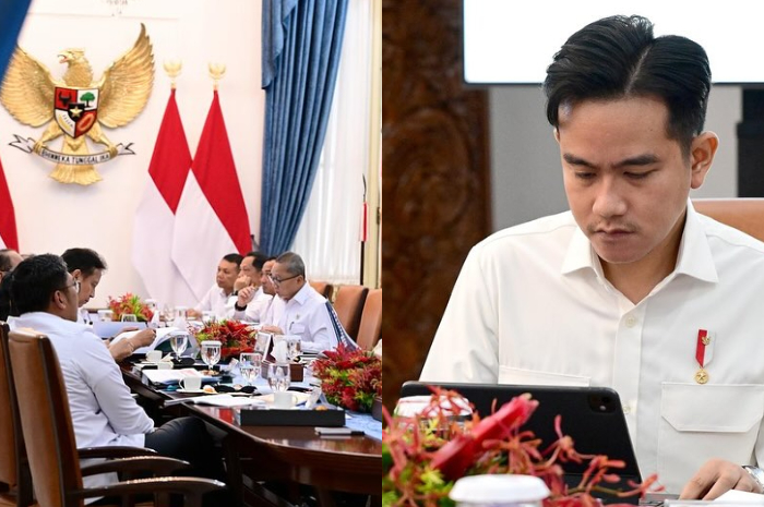 Wakil Presiden Gibran Rakabuming Raka saat menghadiri rapat terbatas.