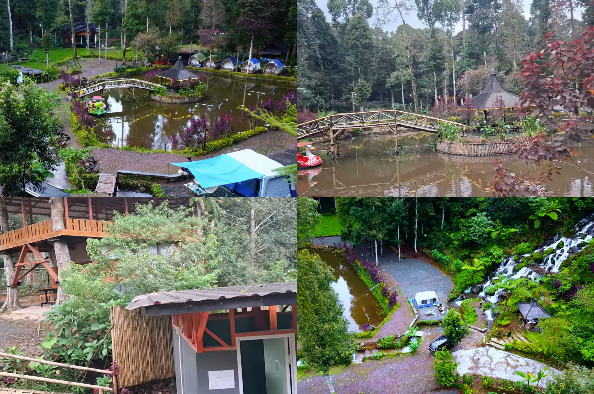 Camping samping curug di Ciranganis Camp.