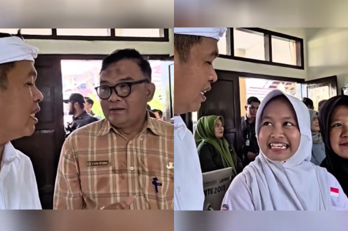 Gubernur Jawa Barat Dedi Mulyadi melakukan sidak pelaksanaan SPMB di SMAN 1 Cikampek, Selasa (10/6/2025).