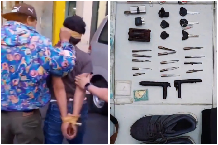 Polisi saat mengamankan pelaku sindikat curanmor.