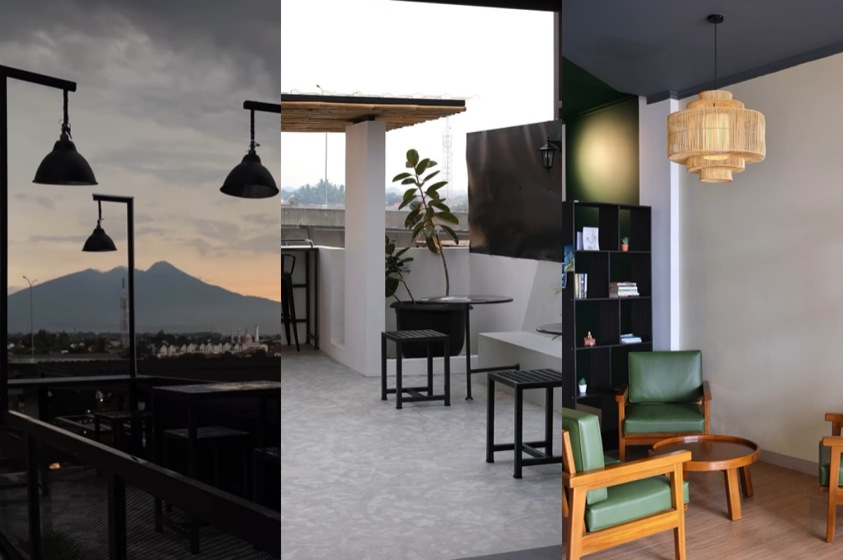 Ruang Tengah Kafe and Resto, view di area rooftop cantik banget.
