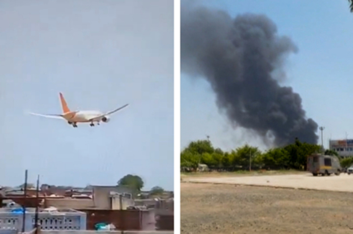 Detik-detik Pesawat Air India yang jatuh dan meledak.