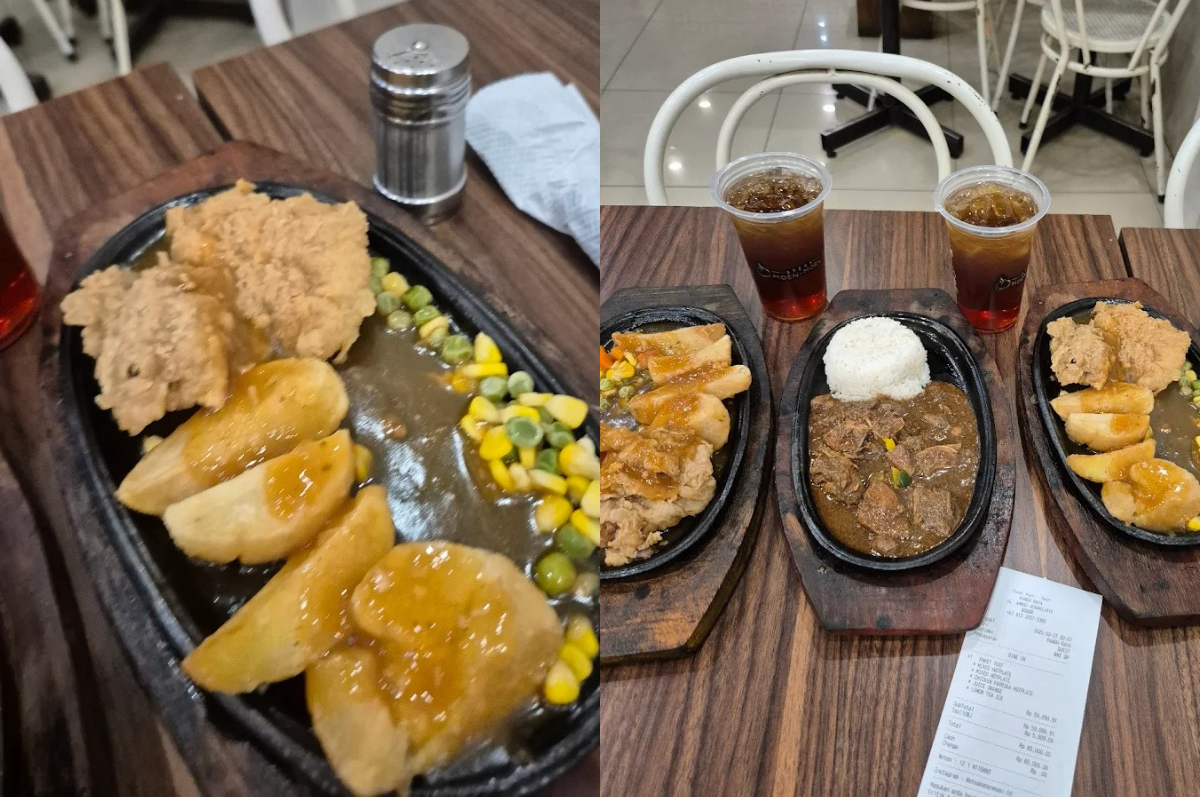 Menu di Steak Moen-Moen Pandu Raya.