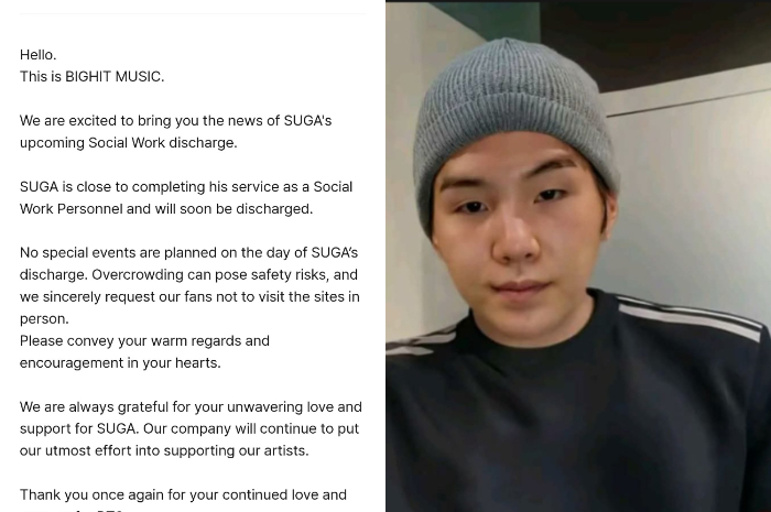 Pengumuman BigHit Music tentang Suga BTS yang akan dibebastugaskan wamil