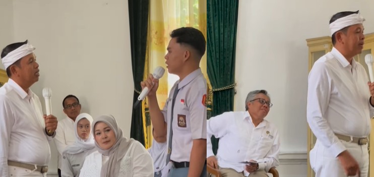 Gubernur Jawa Barat Dedi Mulyadi menyambut dan memotivasi siswa kurang mampu yang lolos seleksi ITB