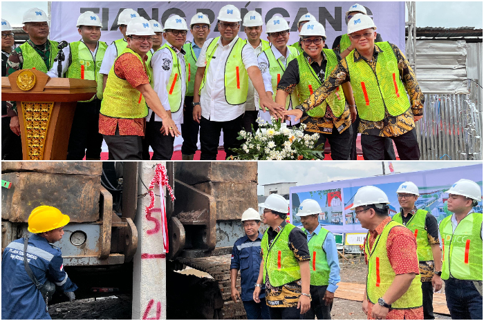 Pasar Leuwiliang mulai direvitalisasi setelah kebakaran beberapa waktu lalu.