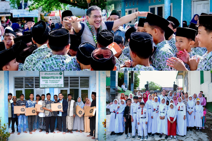 Anggota DPR Ri, Asep Wahyuwijaya menyerahkan berbagai bantuan kepada warga Kabupaten Bogor.