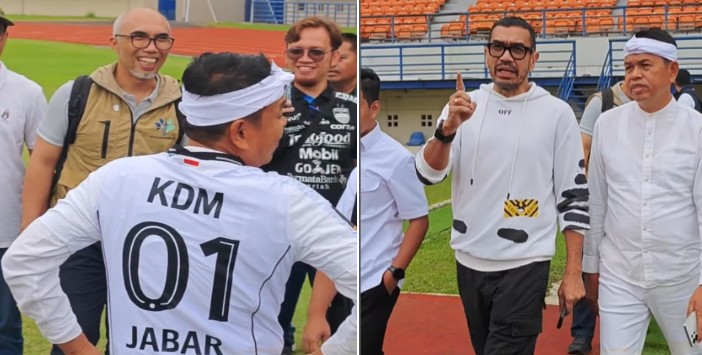 Gubernur Jawa Barat Dedi Mulyadi menyambut helaran Piala Presiden di Stadion Si Jalak Harupat