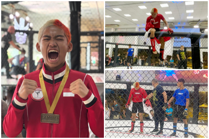 Bumi Magani Abraar Himara, juara pertama GAMMA World MMA Championship kategori U-16 kelas 54 kilogram di Sao Paulo, Brazil, pada 16&ndash;22 Juni 2025.
