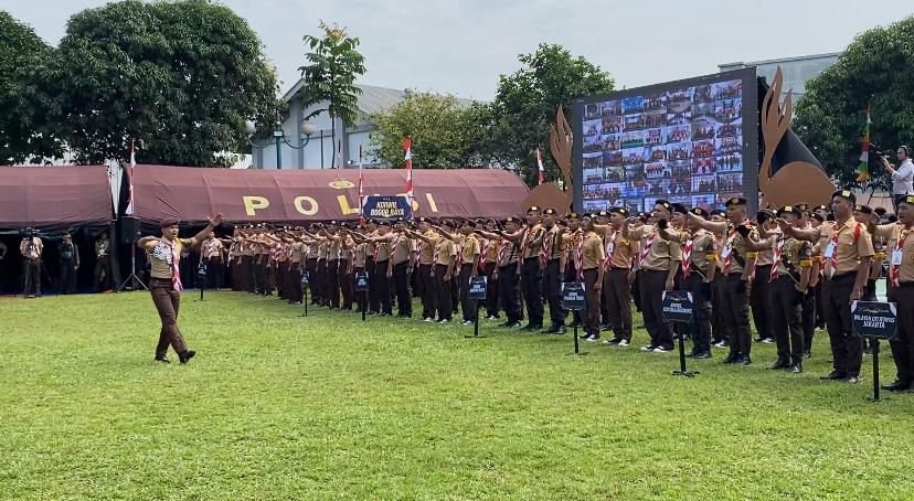 Ratusan wargaa binaa saat mengikuti kemah pemasyarakatan di Lapas Kelas II A Cibinong, Kabupaten Bogor.