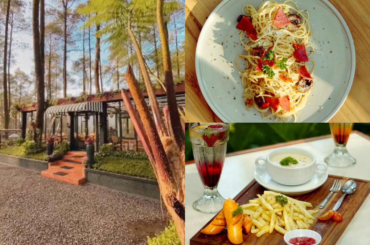 Kafe asri dan estetik di Lapinea Cafe and Resto, Bandung.