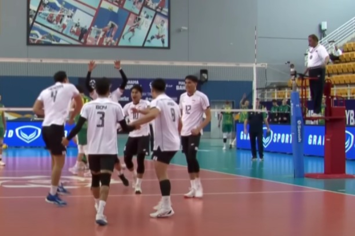 Timnas Indonesia saat lawan Australia di AVC Nations Cup 2025.