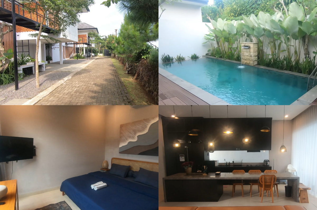 Casa de Nirankara, villa bergaya Bali di Megamendung Puncak.