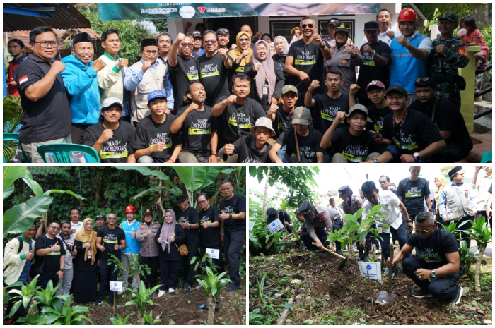 Wakil Wali Kota Bogor Jenal mutaqin secara simbolis melakukan penanaman pohon dalam rangka Hari Lingkungan Hidup di Kelurahan Panaragan.