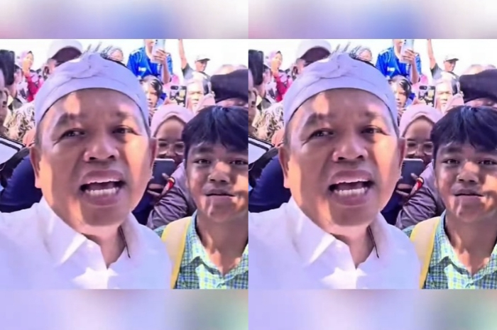 Gubernur Jawa Barat Dedi Mulyadi saat berada di Setu Sedong, Kabupaten Cirebon.
