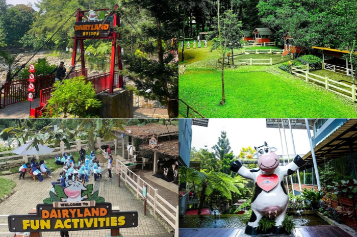 Cimory Riverside di Bogor adalah destinasi keluarga tepi Sungai Ciliwung dengan restoran, mini zoo, aquarium, belanja olahan susu, dan edukasi peternakan