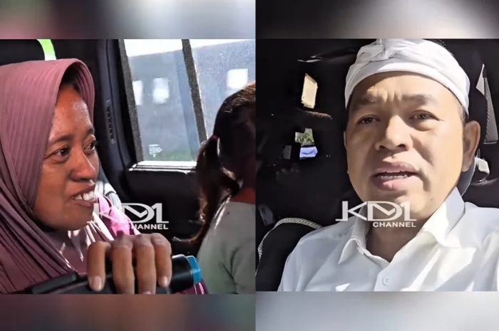 Momen Gubernur Jawa Barat, Dedi Mulyadi, saat memberikan pekerjaan kepada seorang pengamen di Cirebon.